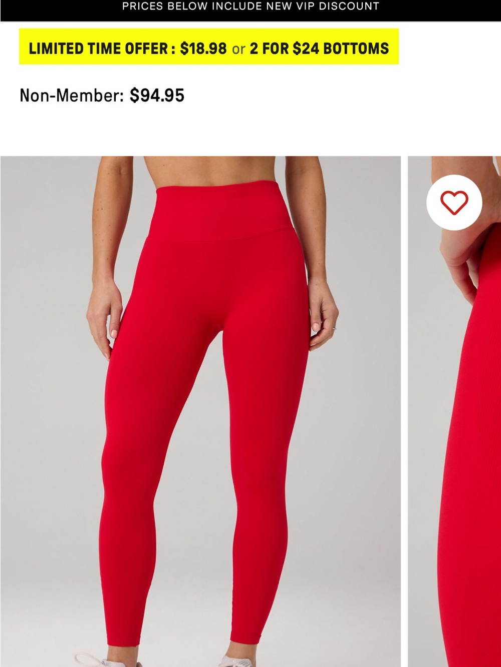Fabletics High-Waist Red Performance Leggings
